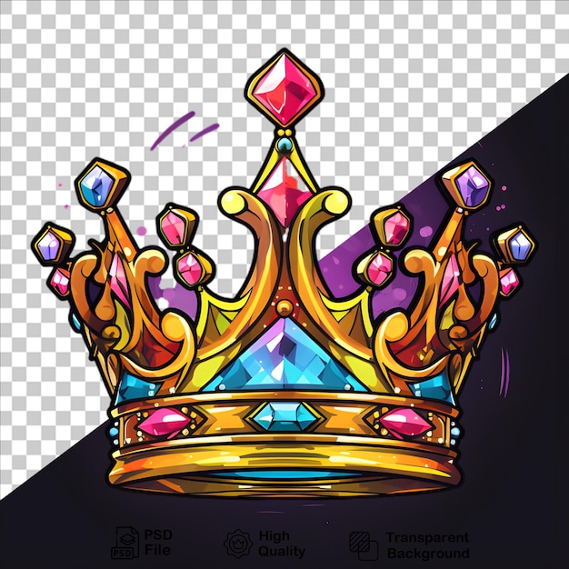 PSD king or queen crown on transparent background png file