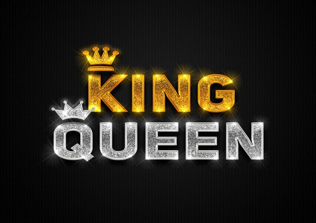 King amp queen psd text effect