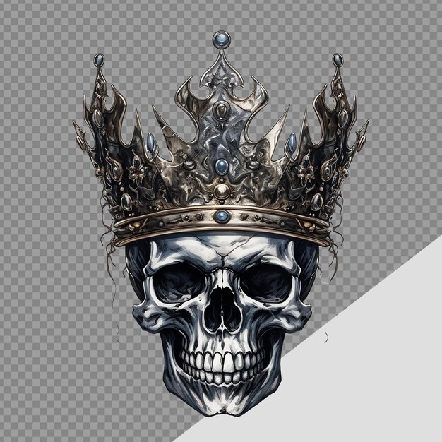 King skull crown png isolated on transparent background
