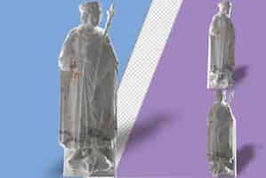 PSD king solomon statue render in gold and marble perfect for social media and promotion