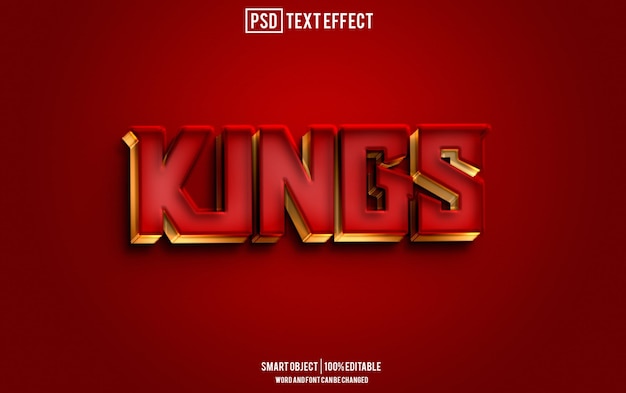 king text effect font editable typography 3d text