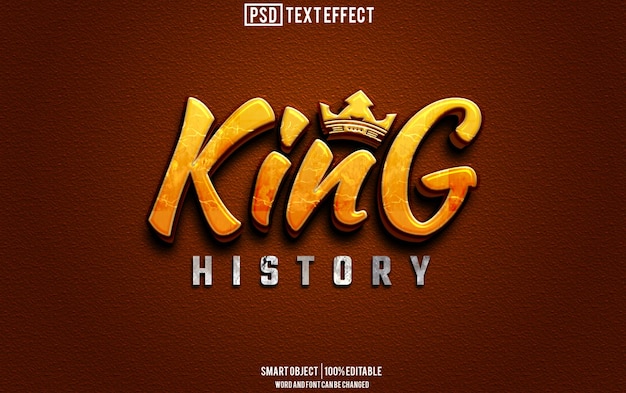 king text effect font editable typography 3d text