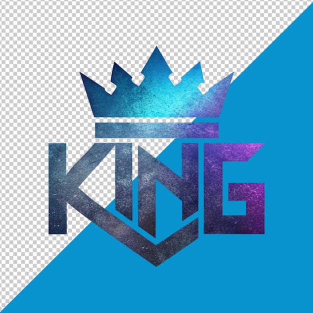 PSD king text logo on transparent background