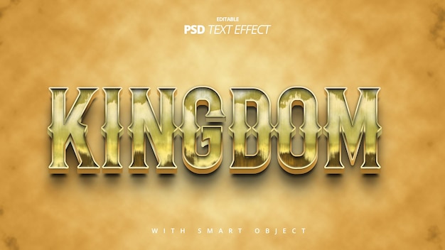 Kingdom 3d text effect rust style editable template design