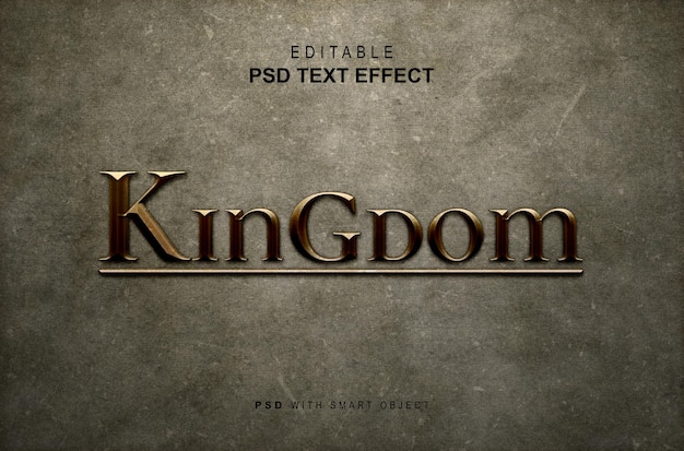 PSD Текстовый эффект королевства