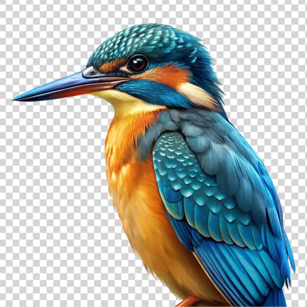 PSD kingfisher bird isolated on transparent background