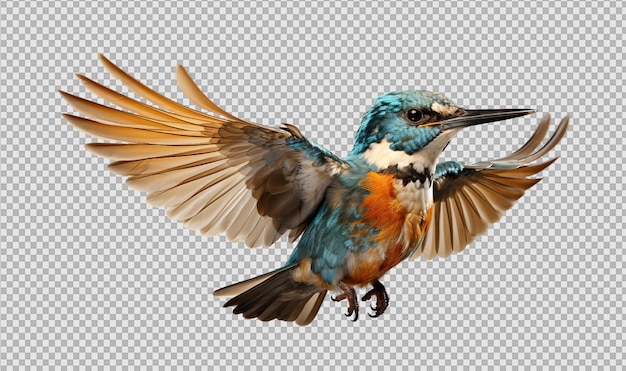 PSD kingfisher on a transparent background