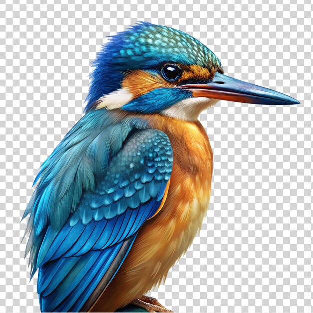 PSD kingfisher vogel geïsoleerd op transparante achtergrond