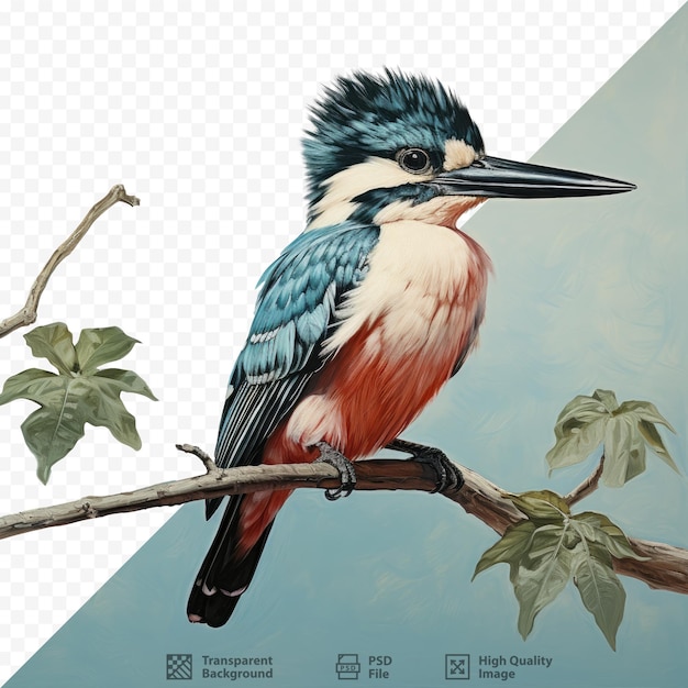 PSD a kingfisher with bands of color