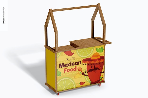 Kiosk wood food car mockup 02