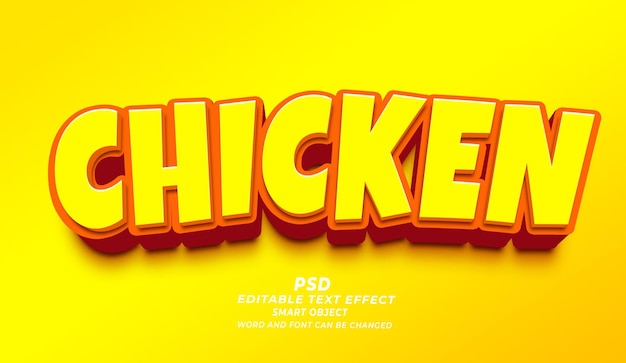 PSD kip 3d bewerkbare teksteffect photoshop psd-stijl