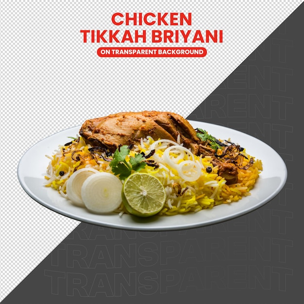 Kip Tikkah Briyani geïsoleerd op een doorzichtige achtergrond PSD