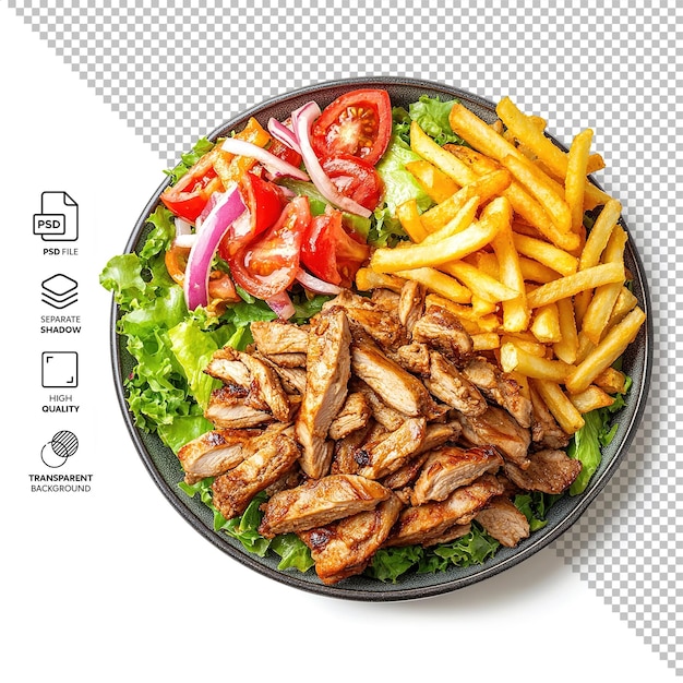 Kippen Shawarma bord geïsoleerd zonder achtergrond