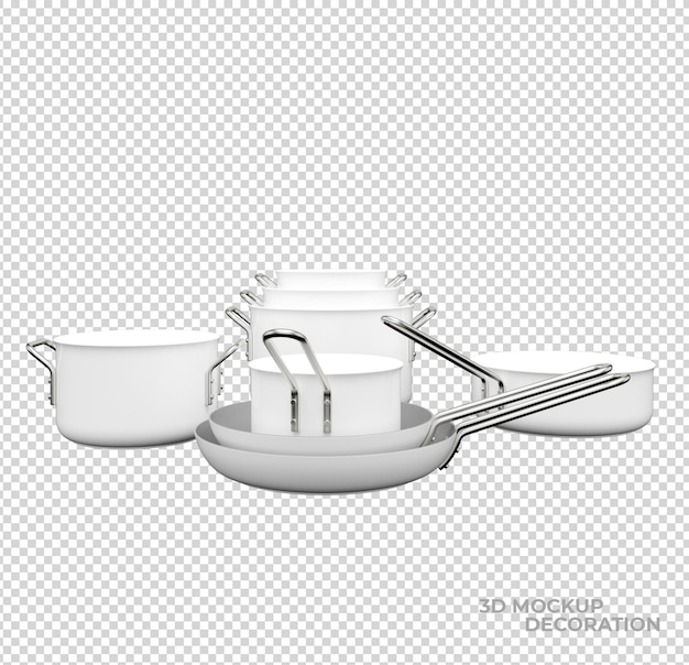 PSD kitchen accessories decoration isolated