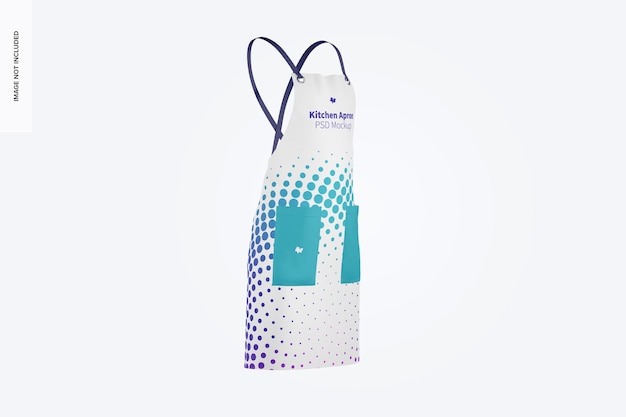 Kitchen apron mockup, left side view