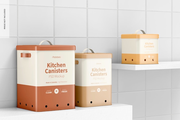 Kitchen Canisters Mockup