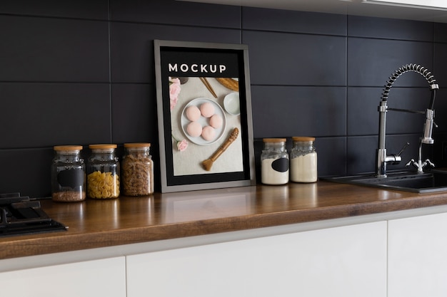 PSD kitchen frame mockup design