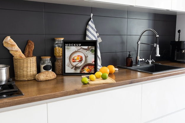 PSD kitchen frame mockup design