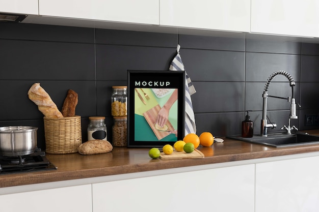 PSD kitchen frame mockup design