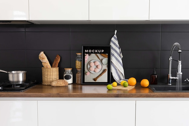 PSD kitchen frame mockup design