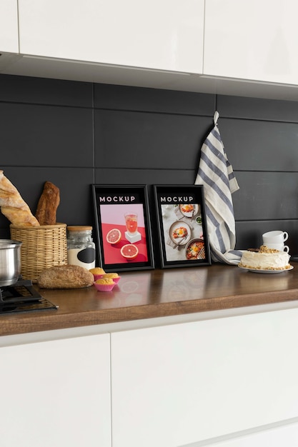 PSD kitchen frame mockup design