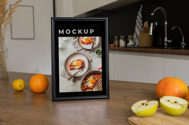 PSD kitchen frame mockup design