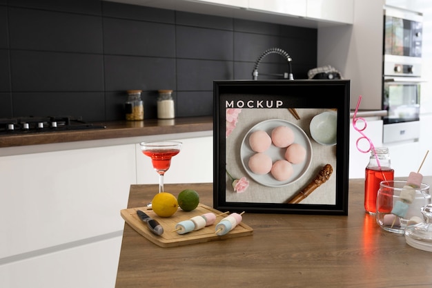 PSD kitchen frame mockup design