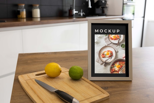 PSD kitchen frame mockup design