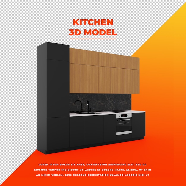 PSD kitchen isolated model