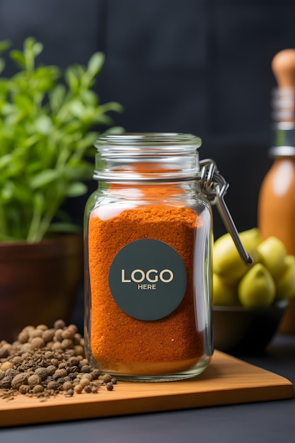 Kitchen jar mockup design