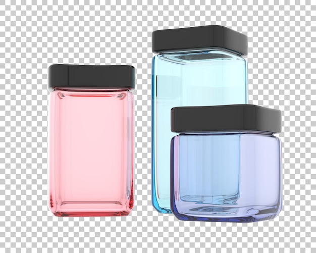 PSD kitchen jar on transparent background 3d rendering illustration