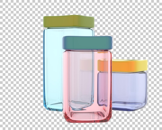PSD kitchen jar on transparent background 3d rendering illustration