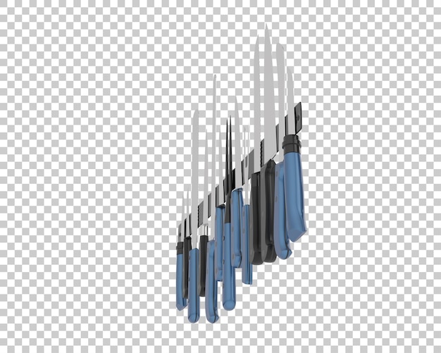 PSD 透明な背景の 3 d レンダリング図に分離された包丁