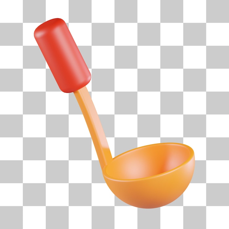 PSD kitchen ladle soup 3d icon