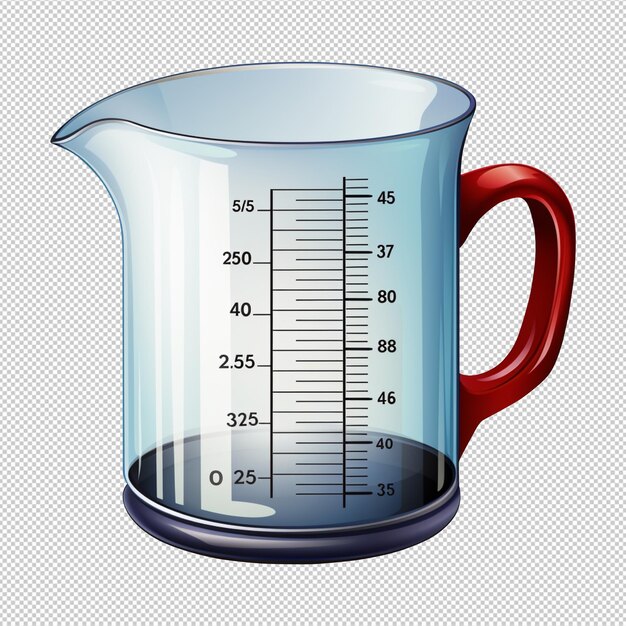 PSD kitchen measuring cup isolated on transparent background