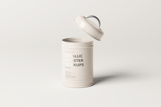 Kitchen metallic canister mockup templates