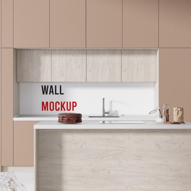 PSD mockup di cucina per piastrelle di ceramica