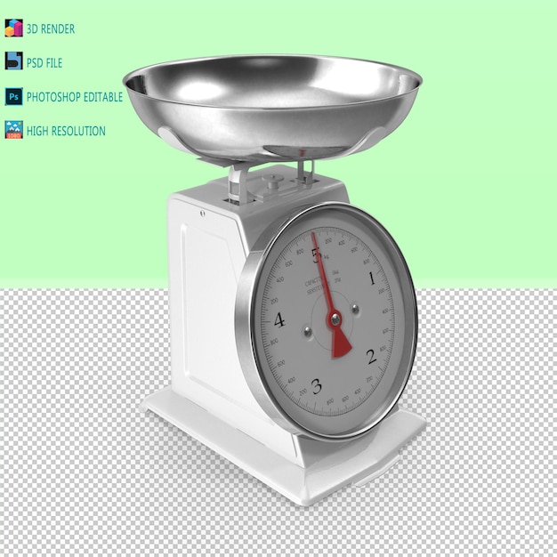 PSD kitchen scale 3d render psd
