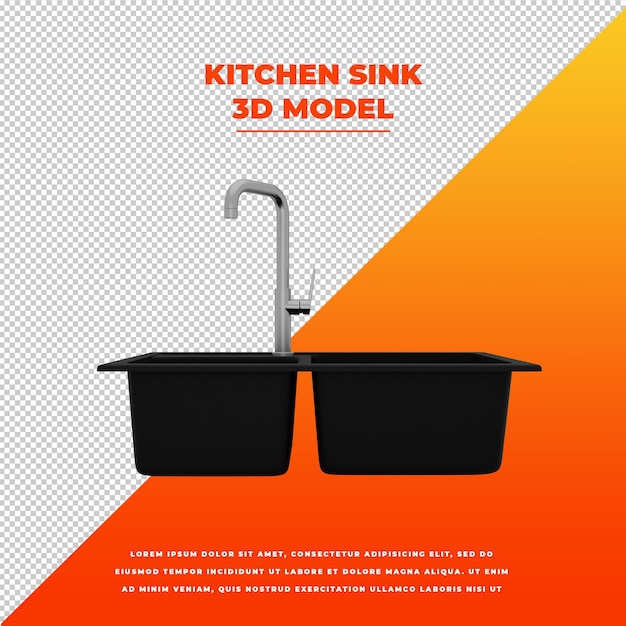 PSD kitchen sink isolated model