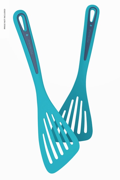 Kitchen spatulas mockup, floating