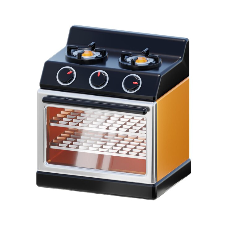 PSD kitchen stove 3d icon home appliance