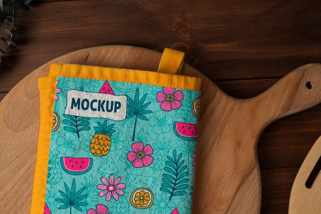 PSD kitchen towel mockup design