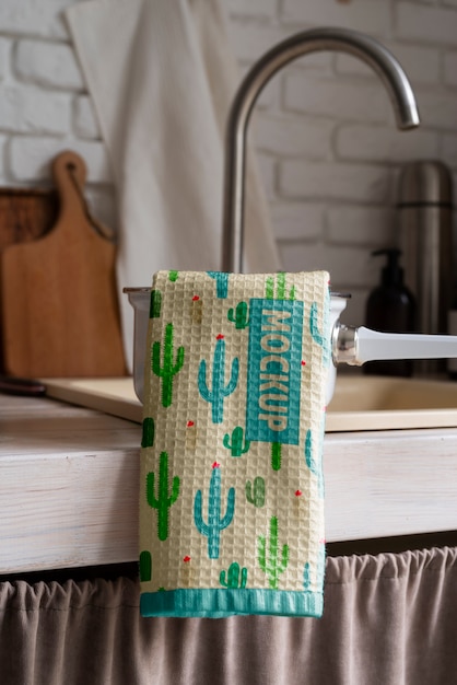 PSD kitchen towel mockup design