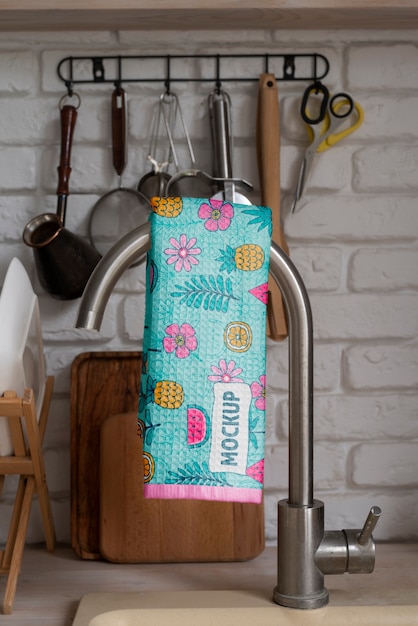PSD kitchen towel mockup design