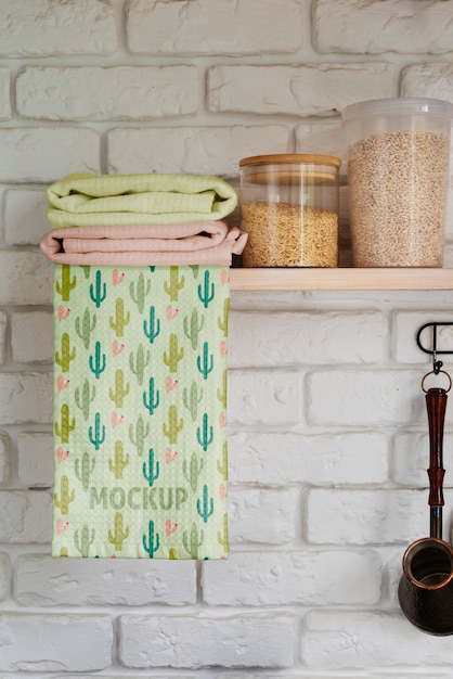 PSD kitchen towel mockup design