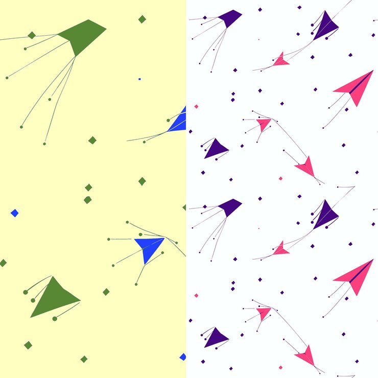 PSD kite with diamond shapes and whimsical design with wind patt illustration vector pattern designs