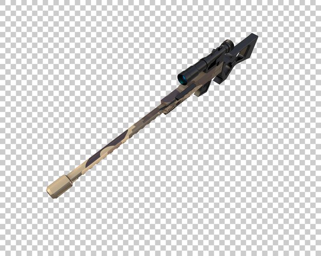 Kivääri, jossa on tähtäin eristettynä taustalla, 3d-renderöity kuva