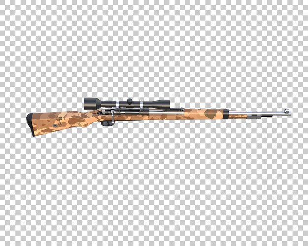 Kivääri, jossa on tähtäin eristettynä taustalla, 3d-renderöity kuva