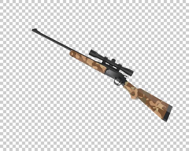 Kivääri, jossa on tähtäin eristettynä taustalla, 3d-renderöity kuva