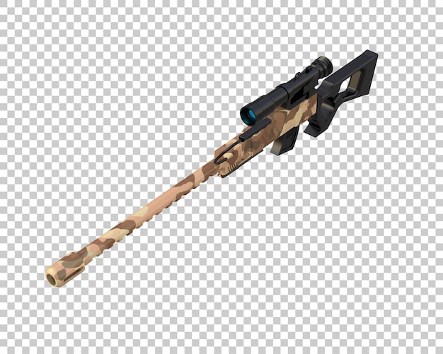 Kivääri, jossa on tähtäin eristettynä taustalla, 3d-renderöity kuva
